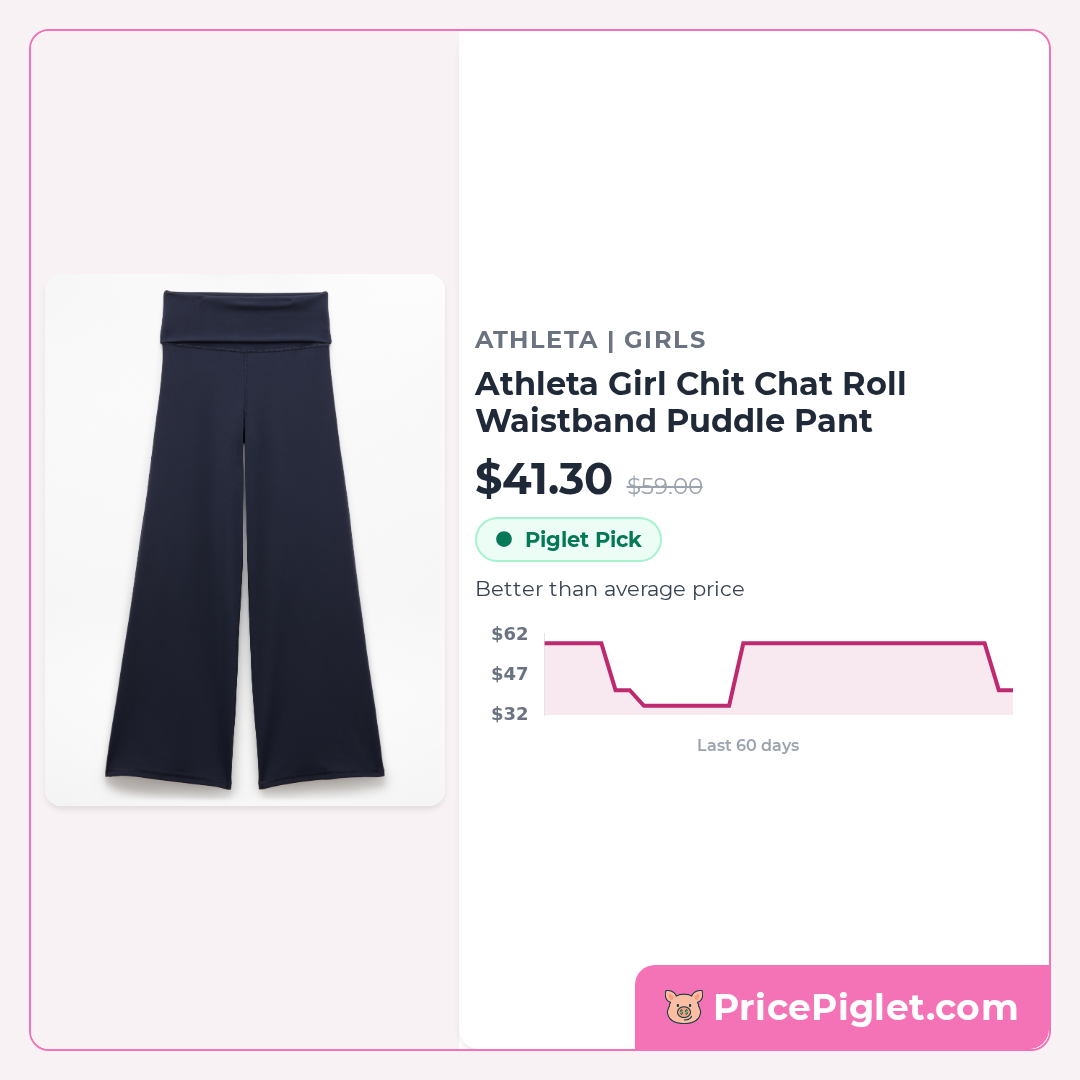 Athleta Girl Chit Chat Roll Waistband Puddle Pant