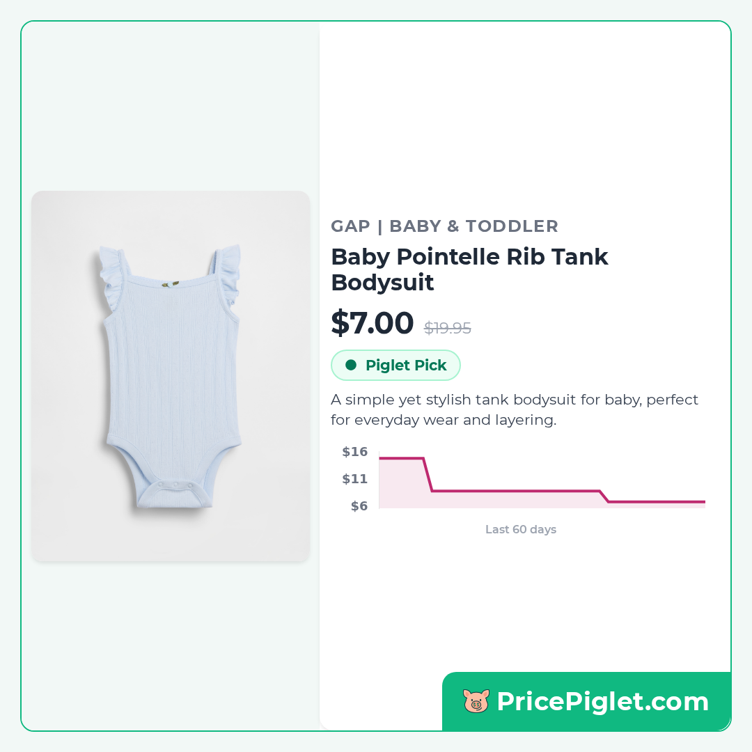 Baby Pointelle Rib Tank Bodysuit