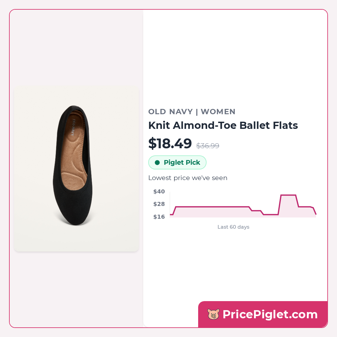 Knit Almond-Toe Ballet Flats