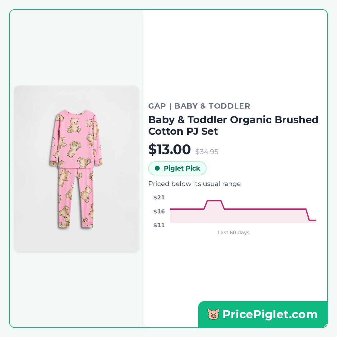 Baby & Toddler Organic Brushed Cotton PJ Set