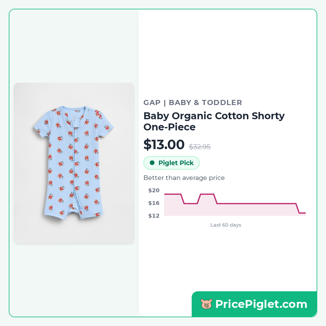 Baby Organic Cotton Shorty One-Piece