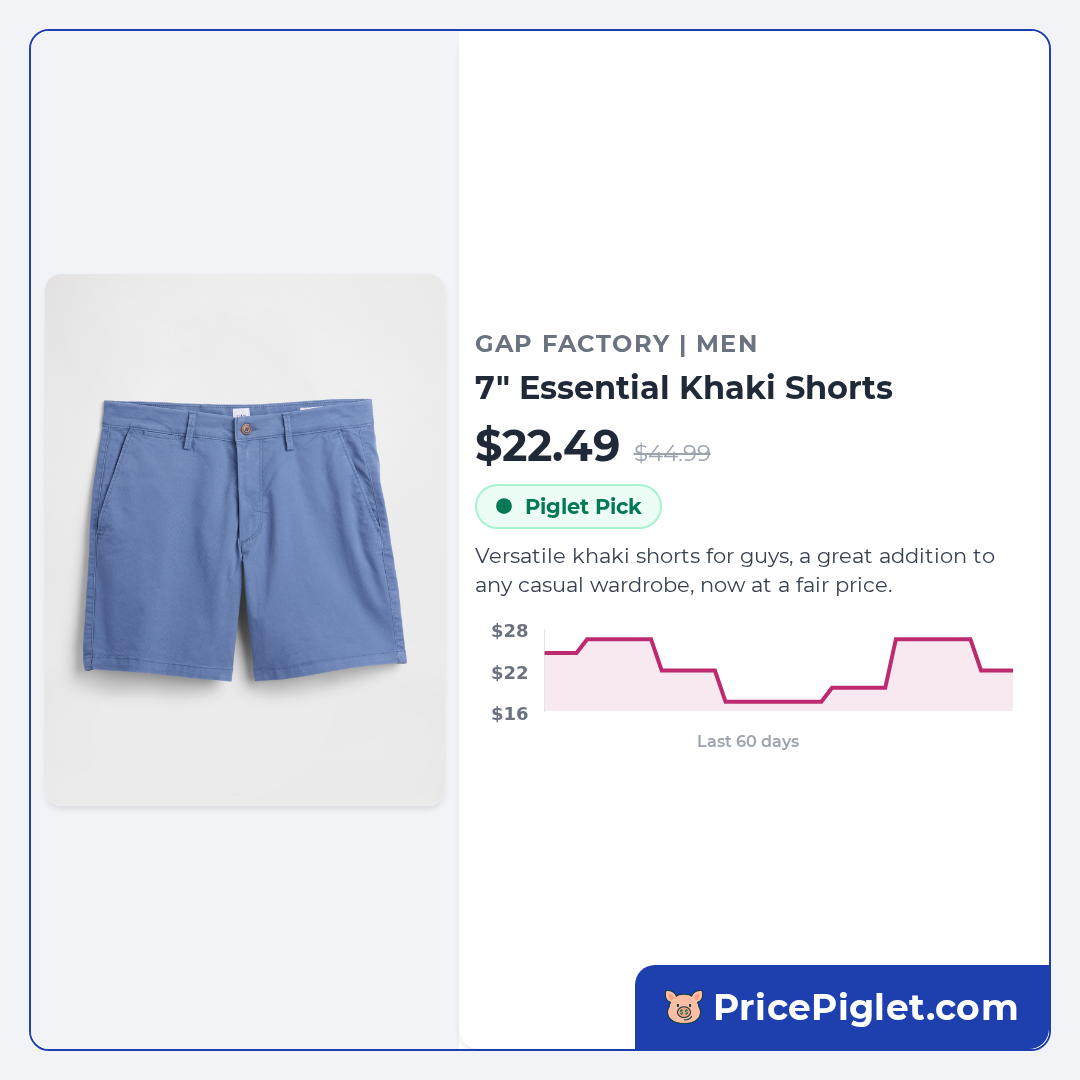 7" Essential Khaki Shorts