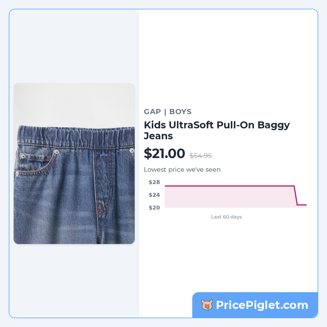 Kids UltraSoft Pull-On Baggy Jeans