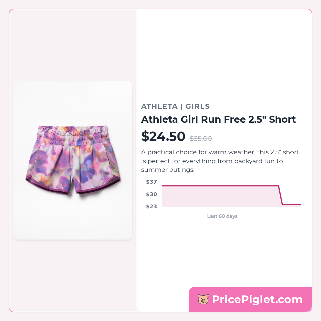 Athleta Girl Run Free 2.5" Short