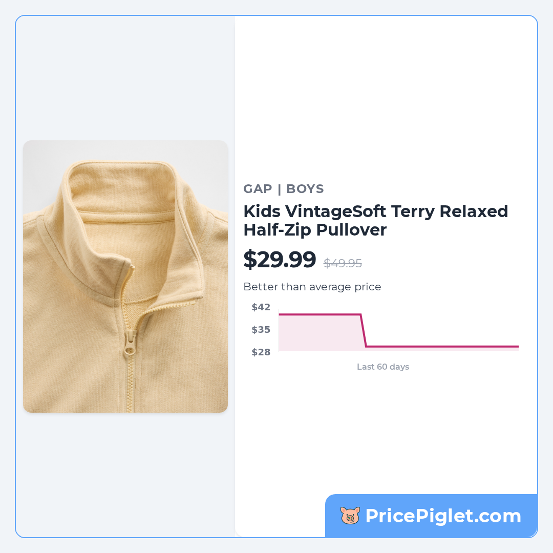Kids VintageSoft Terry Relaxed Half-Zip Pullover