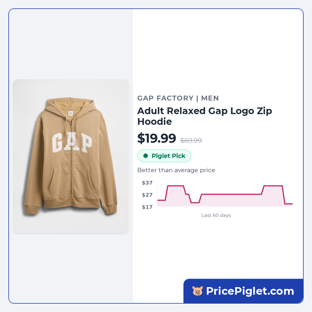 Adult Relaxed Gap Logo Zip Hoodie