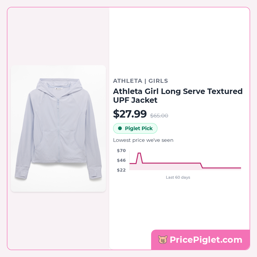 Athleta Girl Long Serve Textured UPF Jacket