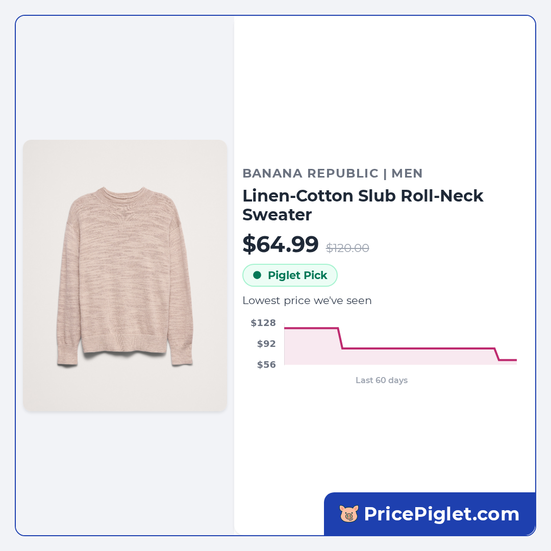 Linen-Cotton Slub Roll-Neck Sweater