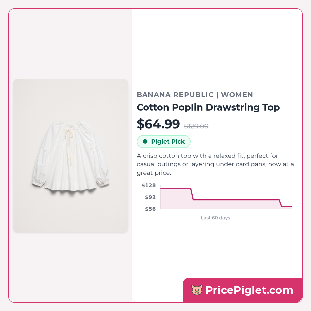Cotton Poplin Drawstring Top