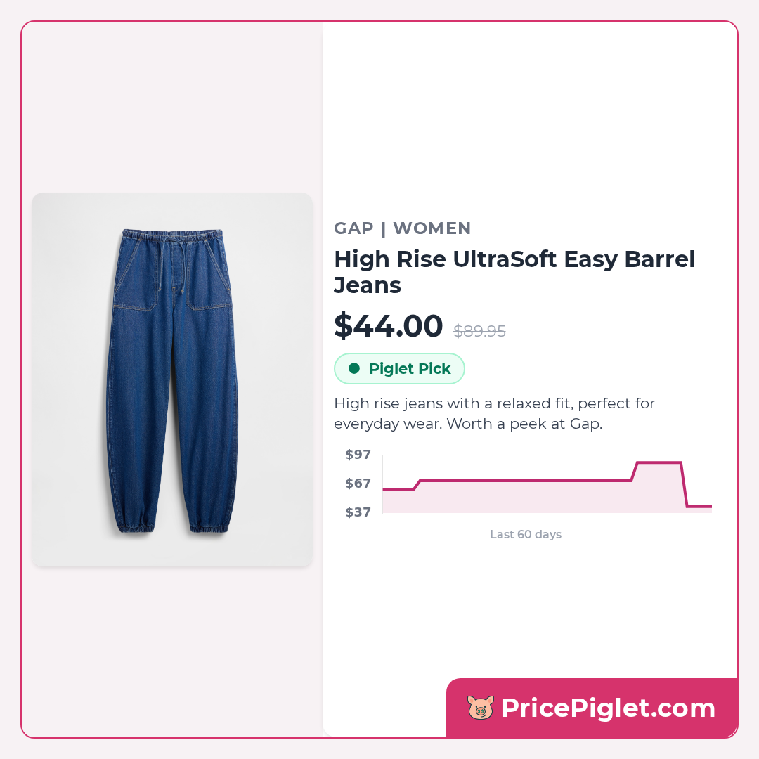 High Rise UltraSoft Easy Barrel Jeans