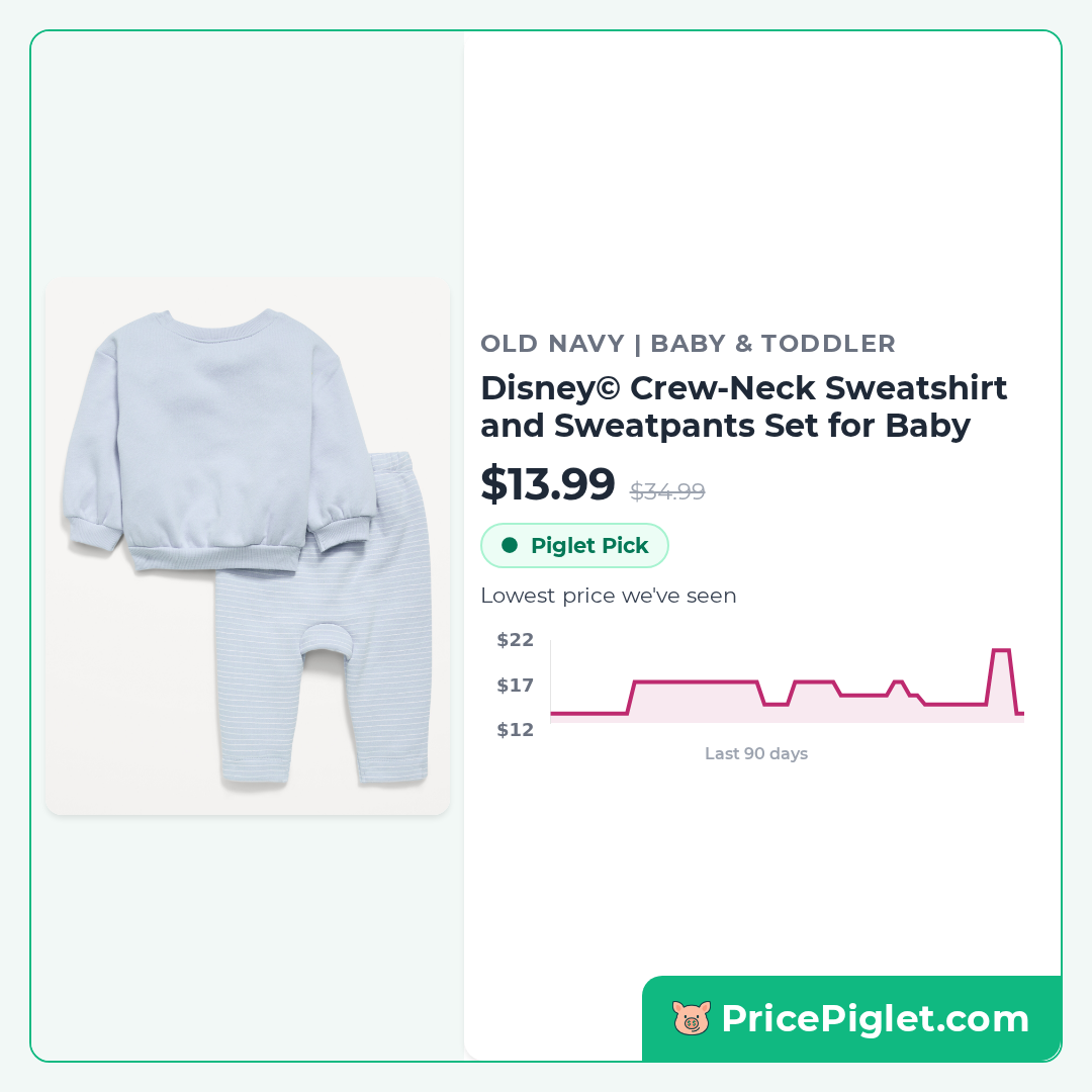 Disney© Crew-Neck Sweatshirt and Sweatpants Set for Baby