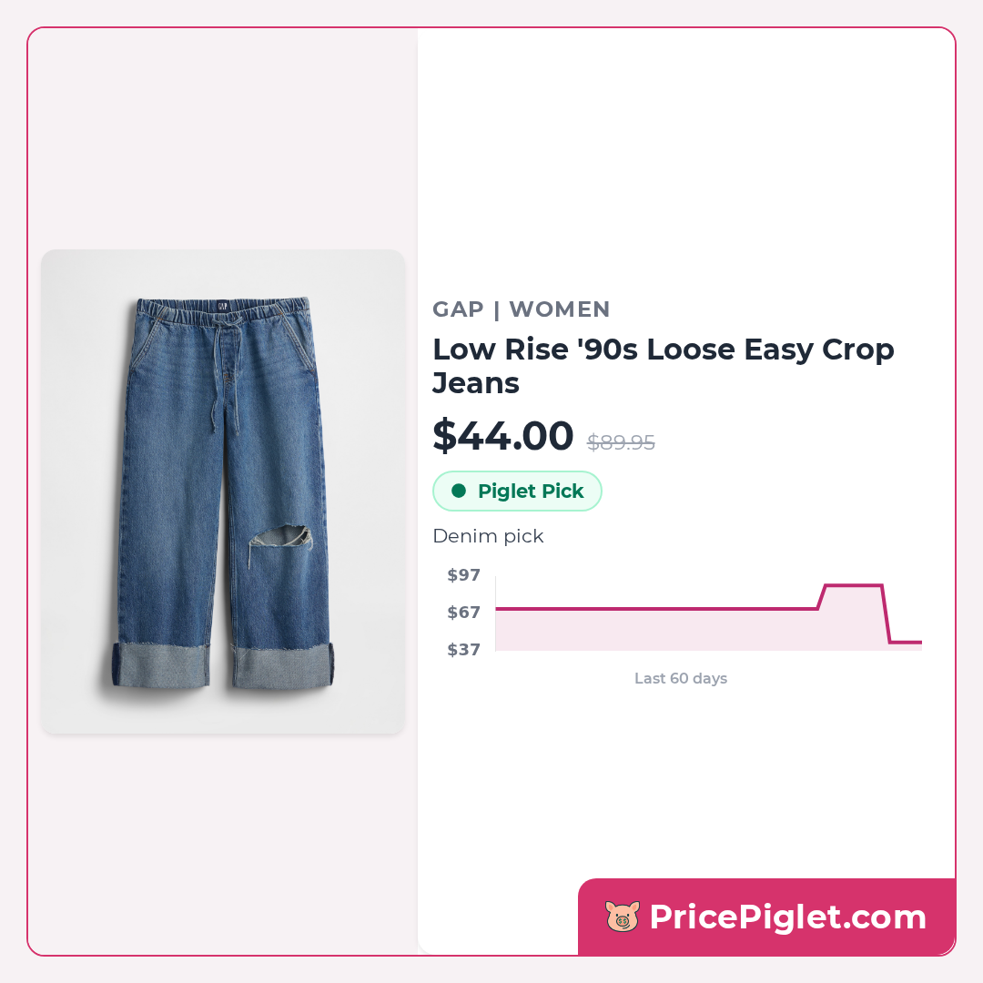 Low Rise '90s Loose Easy Crop Jeans