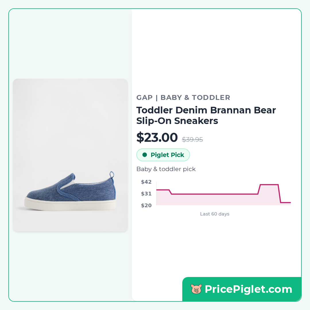 Toddler Denim Brannan Bear Slip-On Sneakers