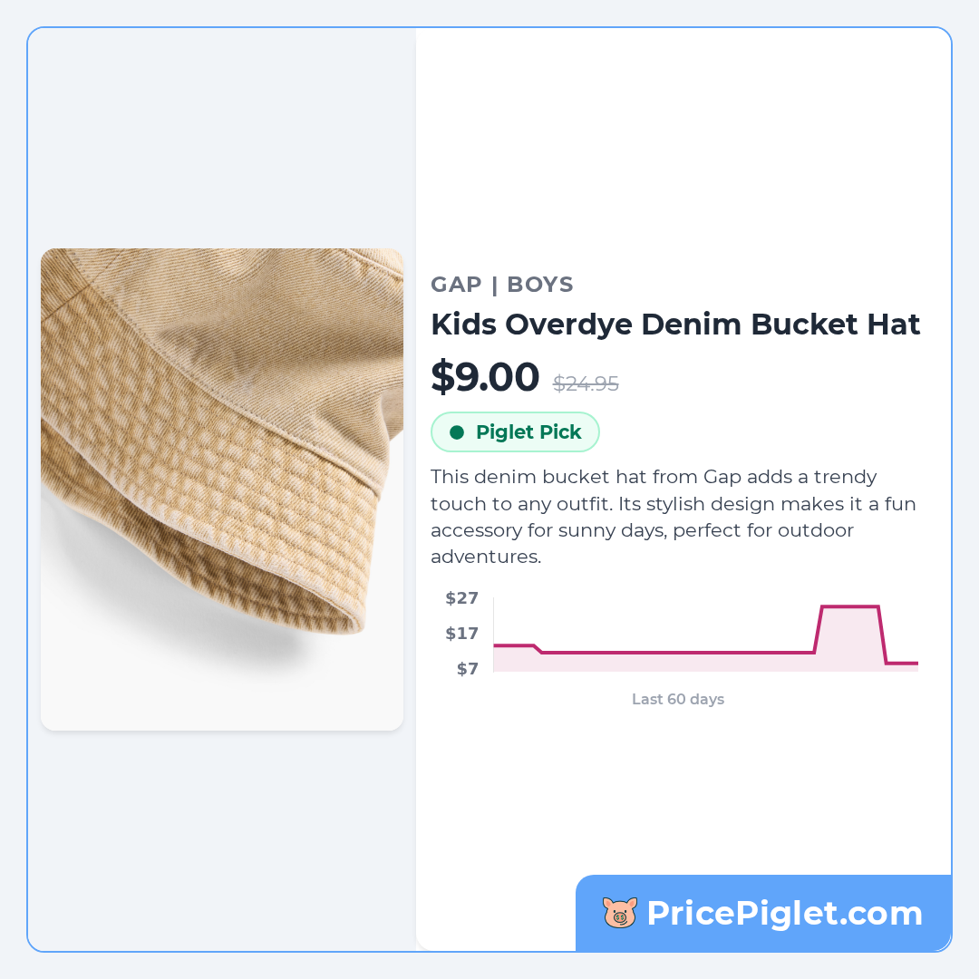 Kids Overdye Denim Bucket Hat