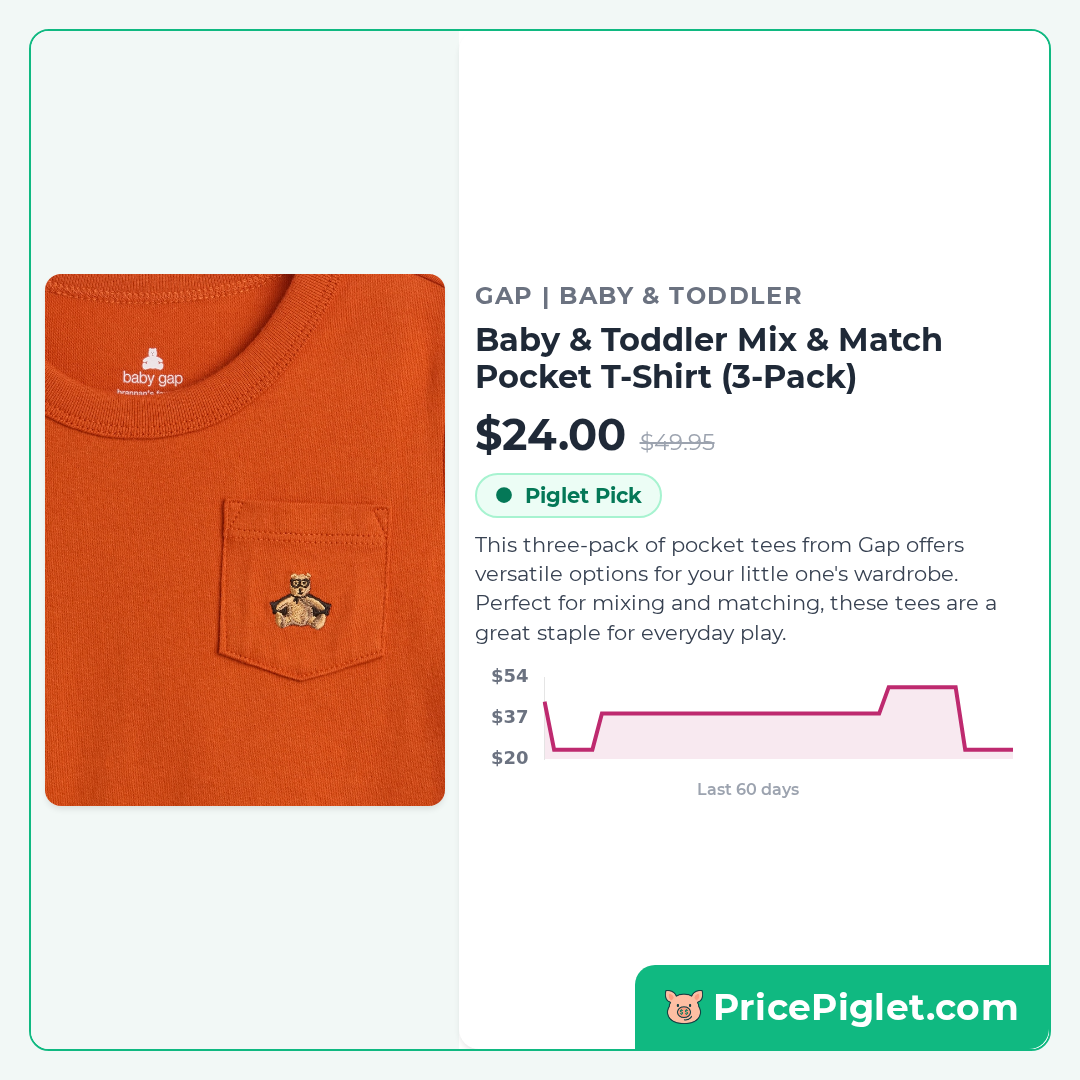 Baby & Toddler Mix & Match Pocket T-Shirt (3-Pack)