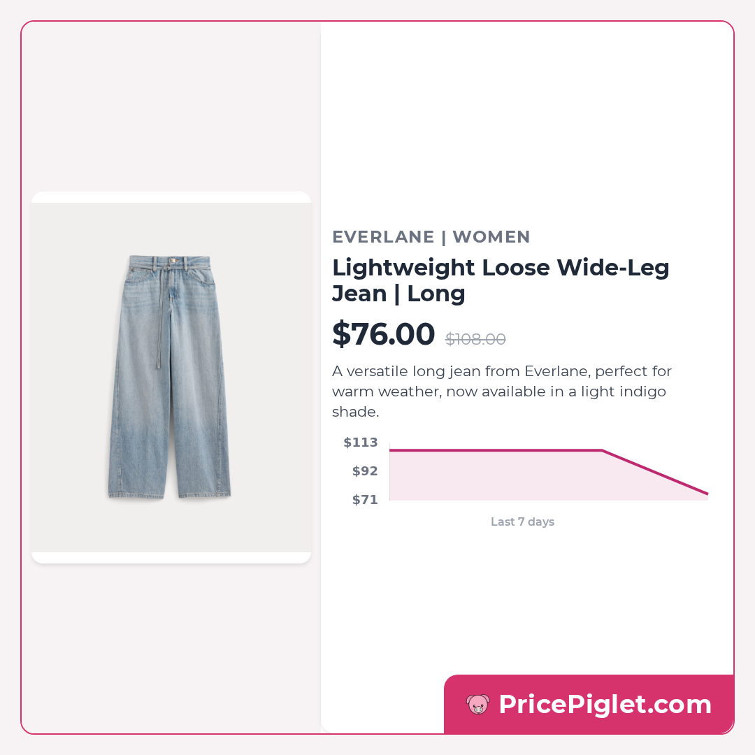 Lightweight Loose Wide-Leg Jean | Long