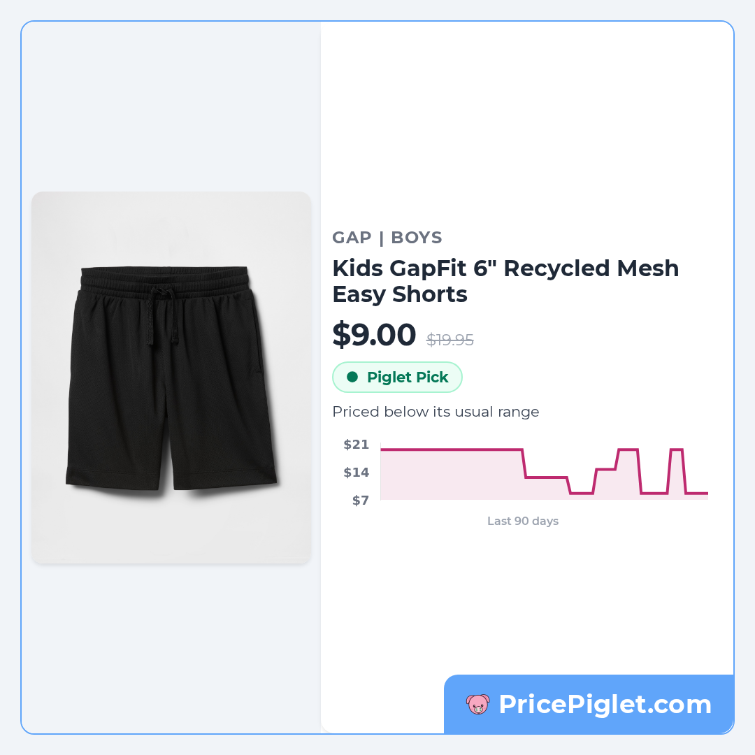 Kids GapFit 6" Recycled Mesh Easy Shorts