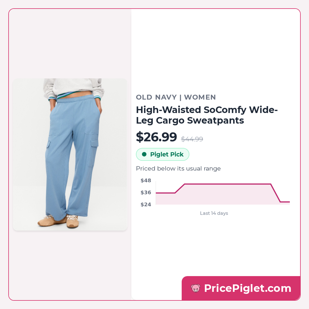 High-Waisted SoComfy Wide-Leg Cargo Sweatpants