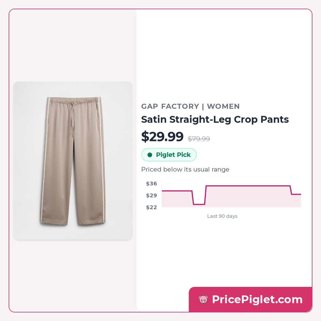Satin Straight-Leg Crop Pants