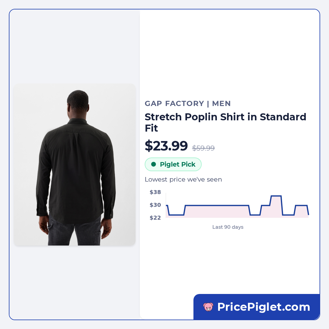 Stretch Poplin Shirt in Standard Fit
