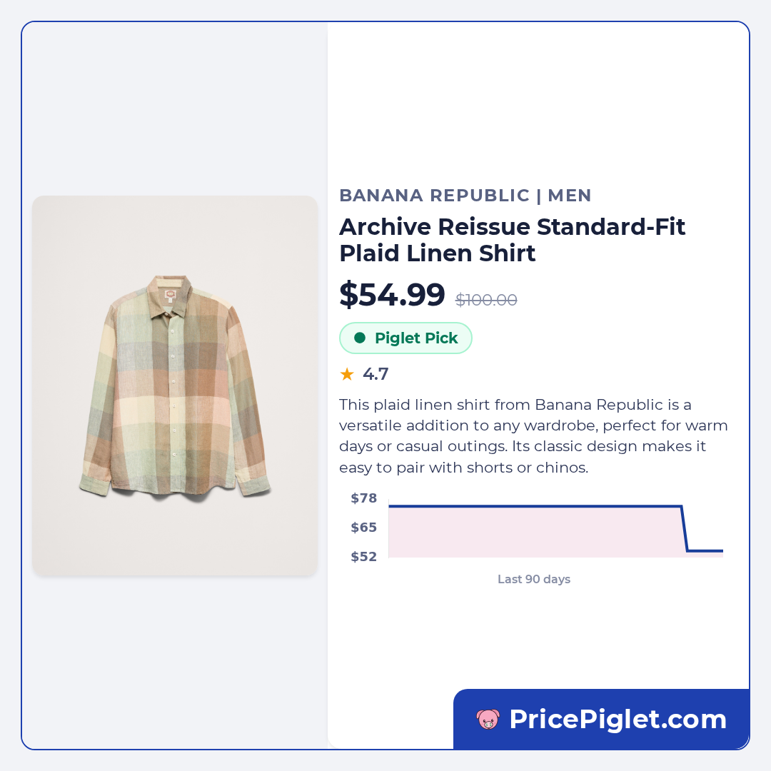 Archive Reissue Standard-Fit Plaid Linen Shirt