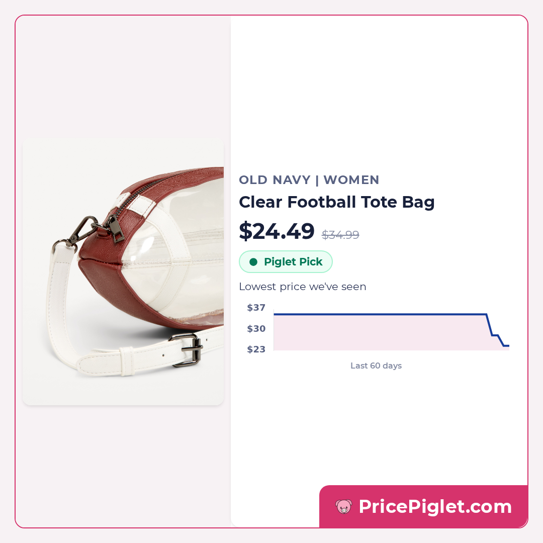 Clear Football Tote Bag