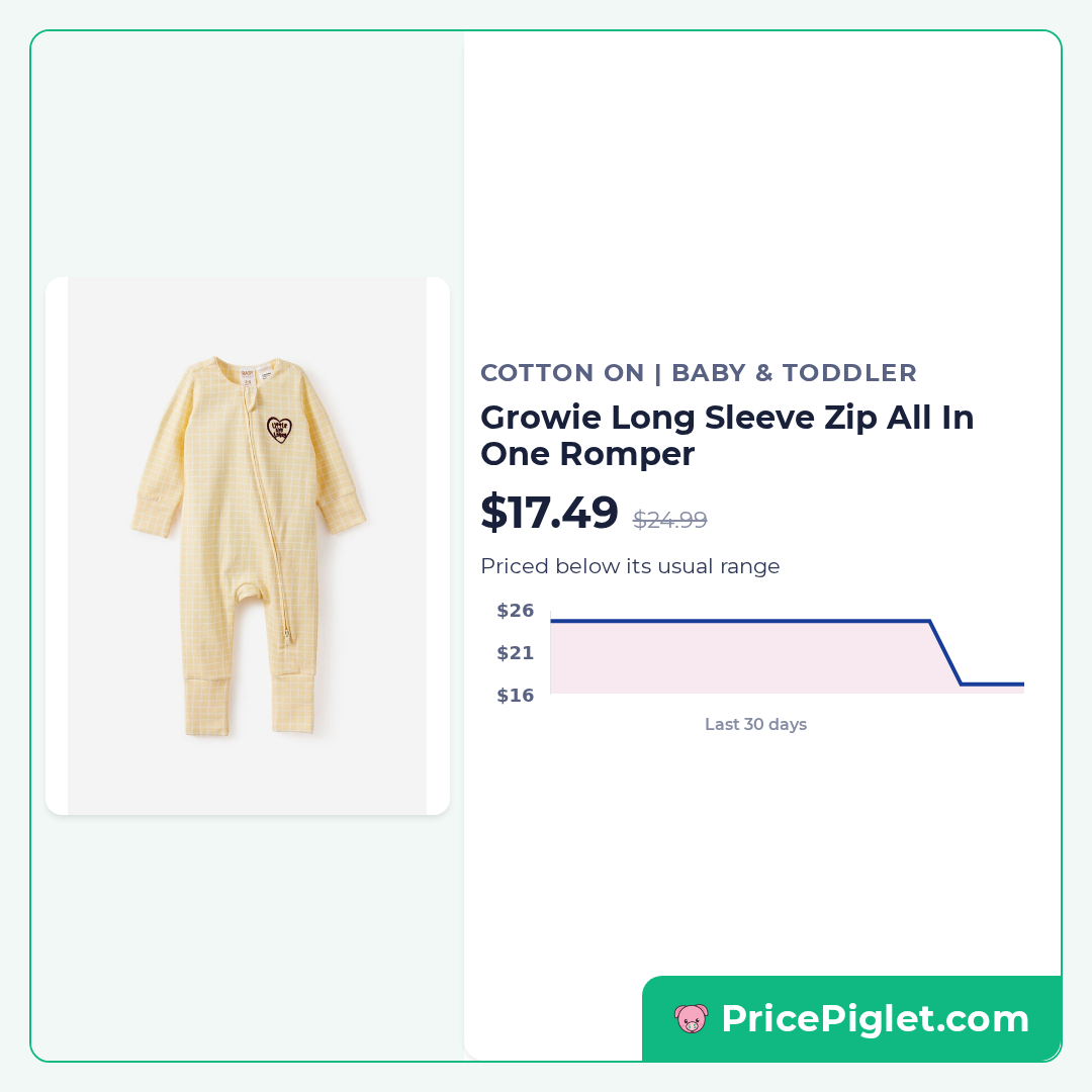 Growie Long Sleeve Zip All In One Romper
