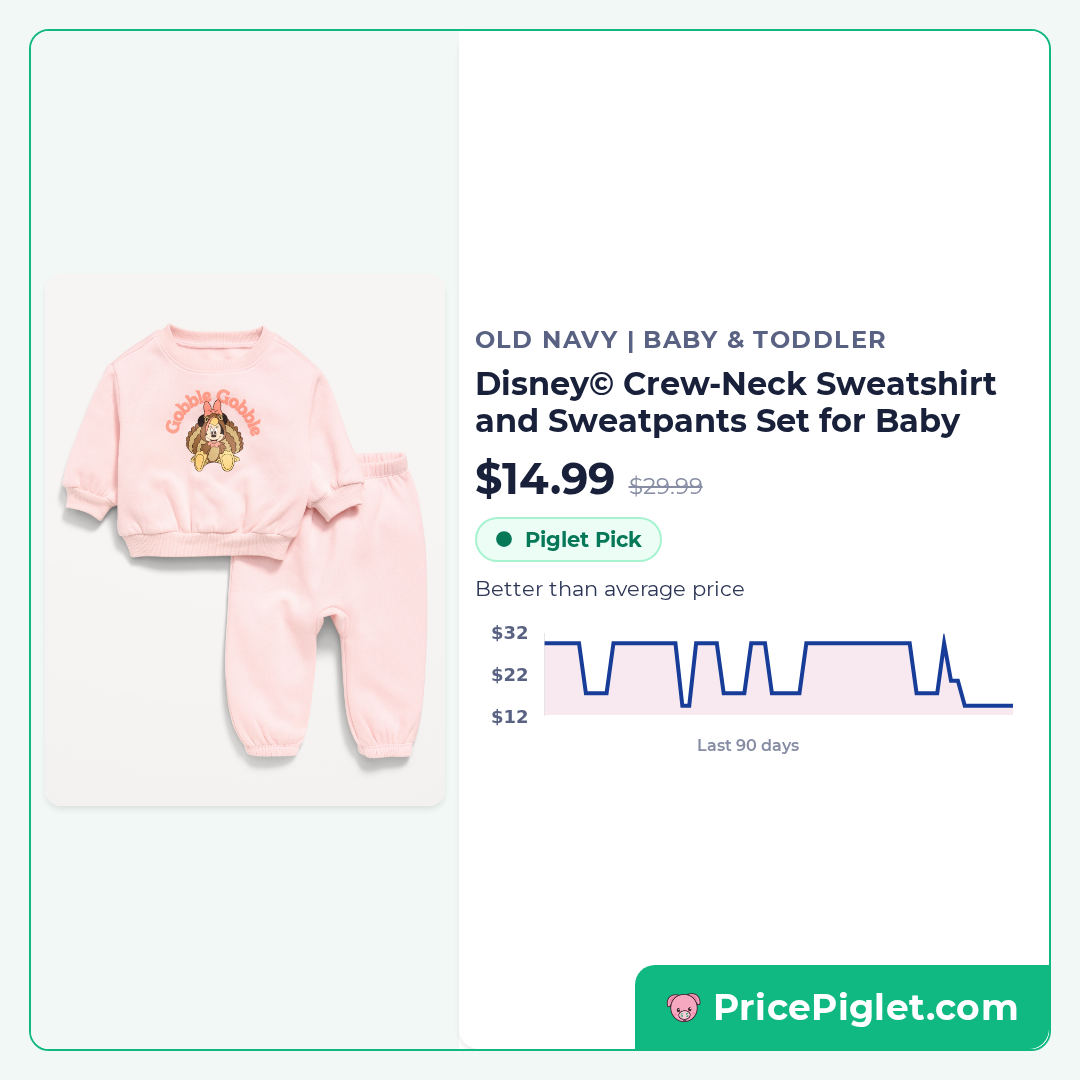Disney© Crew-Neck Sweatshirt and Sweatpants Set for Baby