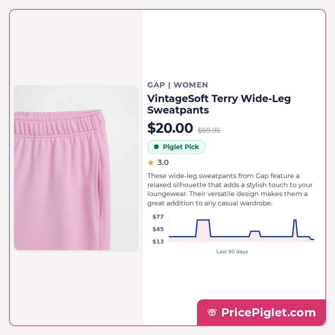 VintageSoft Terry Wide-Leg Sweatpants