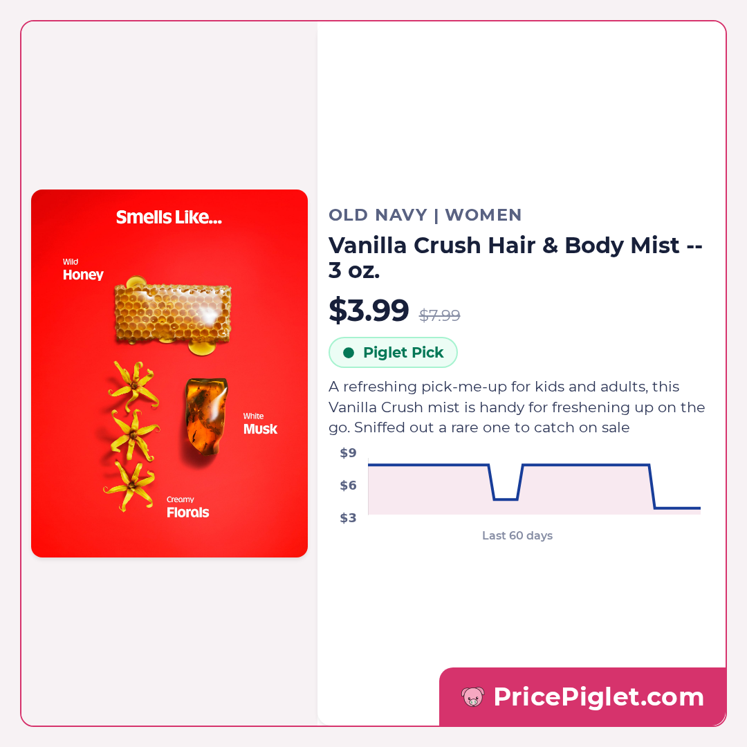 Vanilla Crush Hair & Body Mist -- 3 oz.