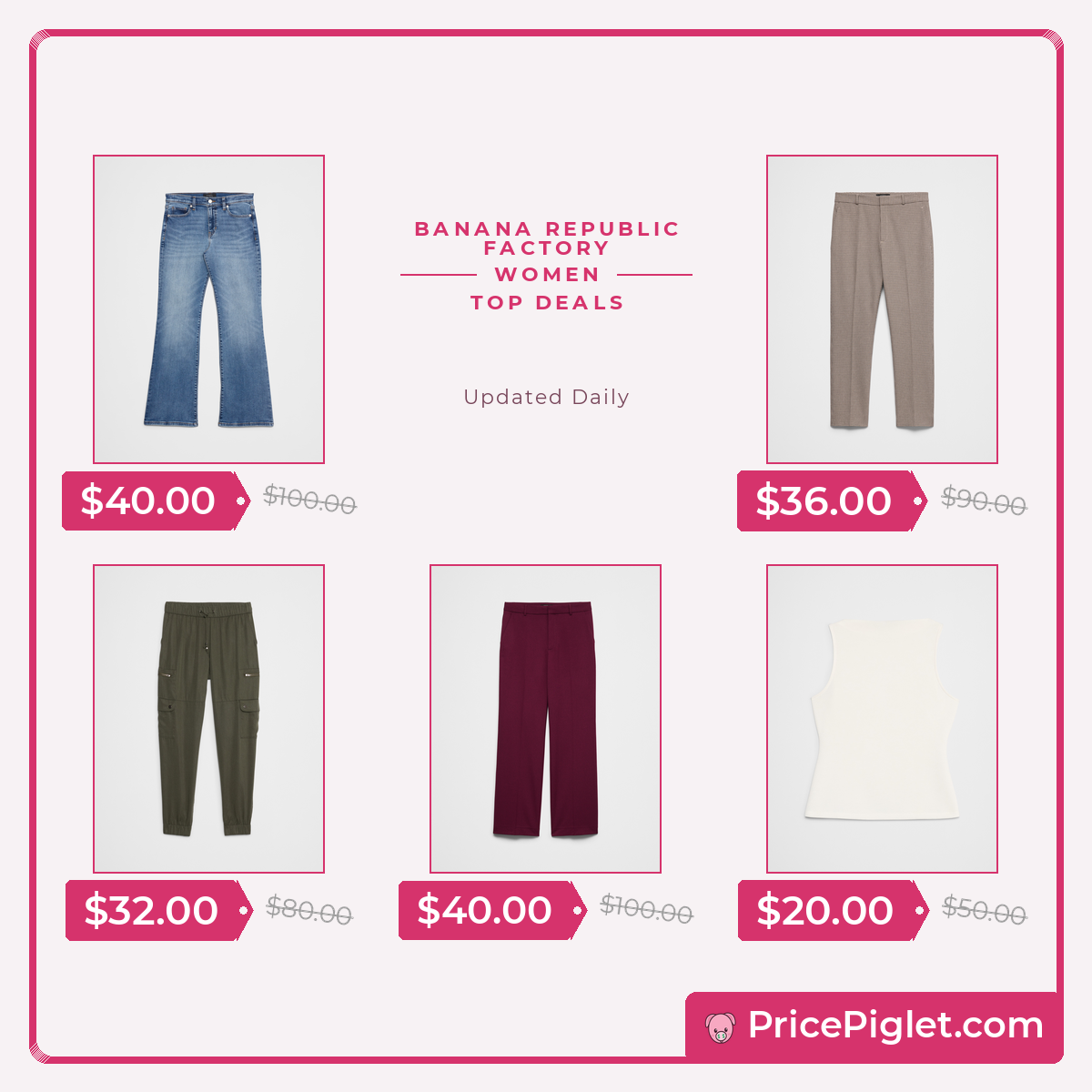 Best Women's Deals at Banana Republic Factory Today
