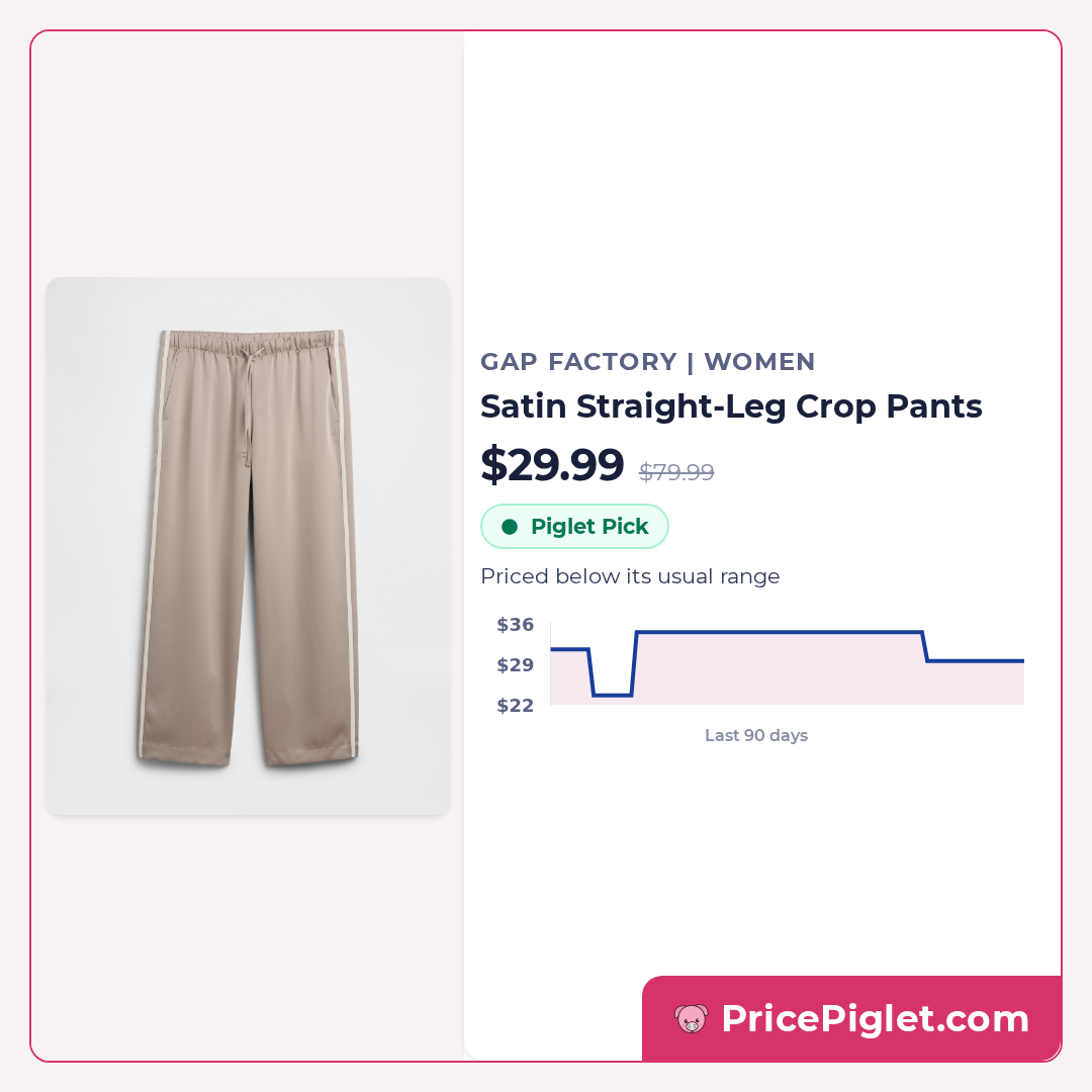 Satin Straight-Leg Crop Pants