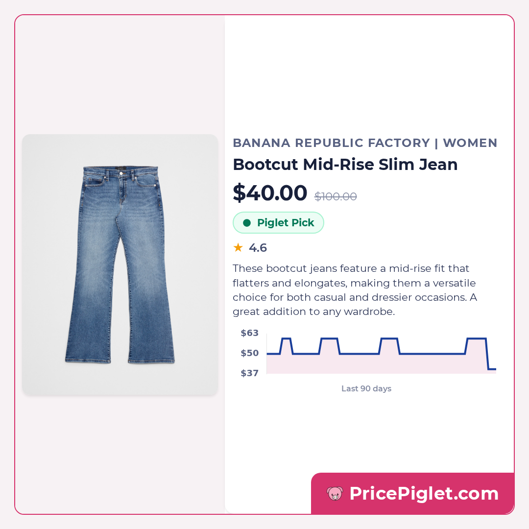 Bootcut Mid-Rise Slim Jean